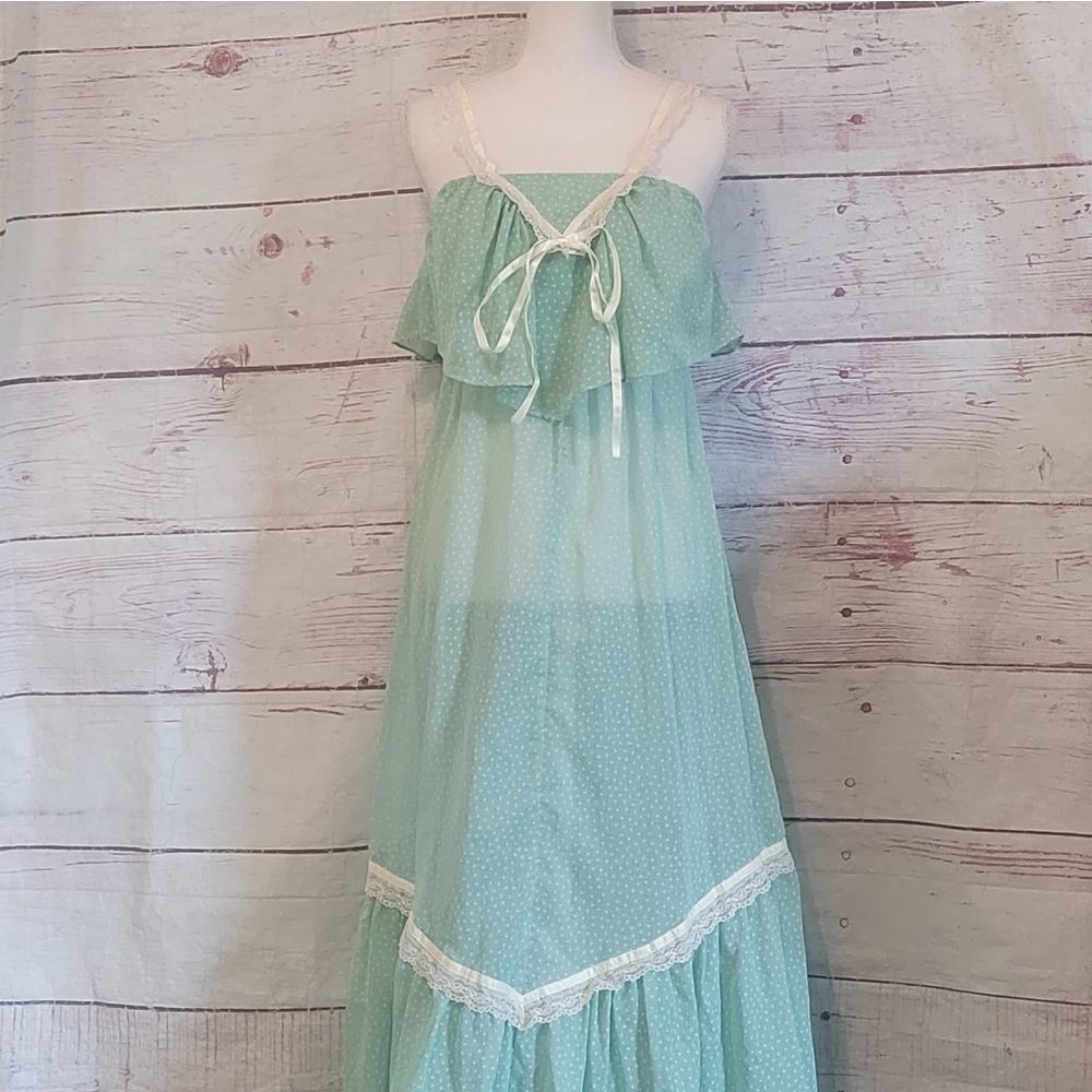 Vintage Boho Wild Honey California Prairie Lace Trim Dress